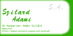szilard adami business card